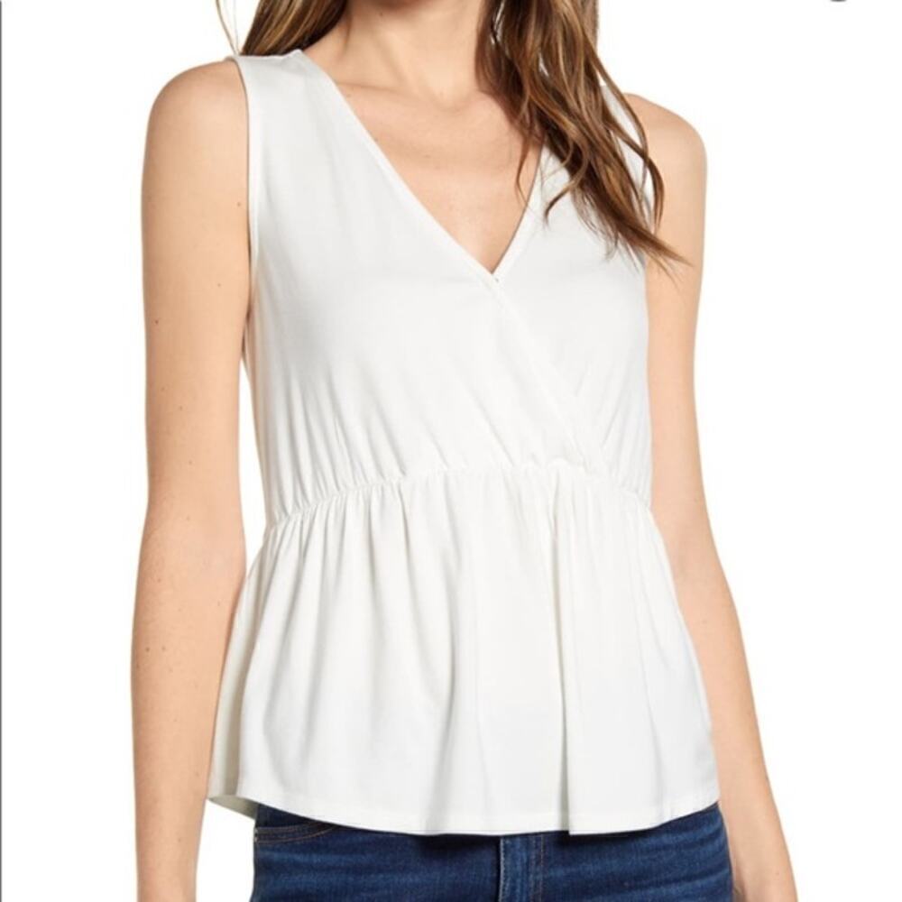 4/$25 gibson wrap front peplum top